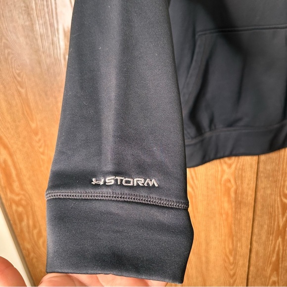 Under Armour Blue Storm Fleece Sweatshirt Hoodie Men's L Loose Fit Embroidered - Picture 3 of 11